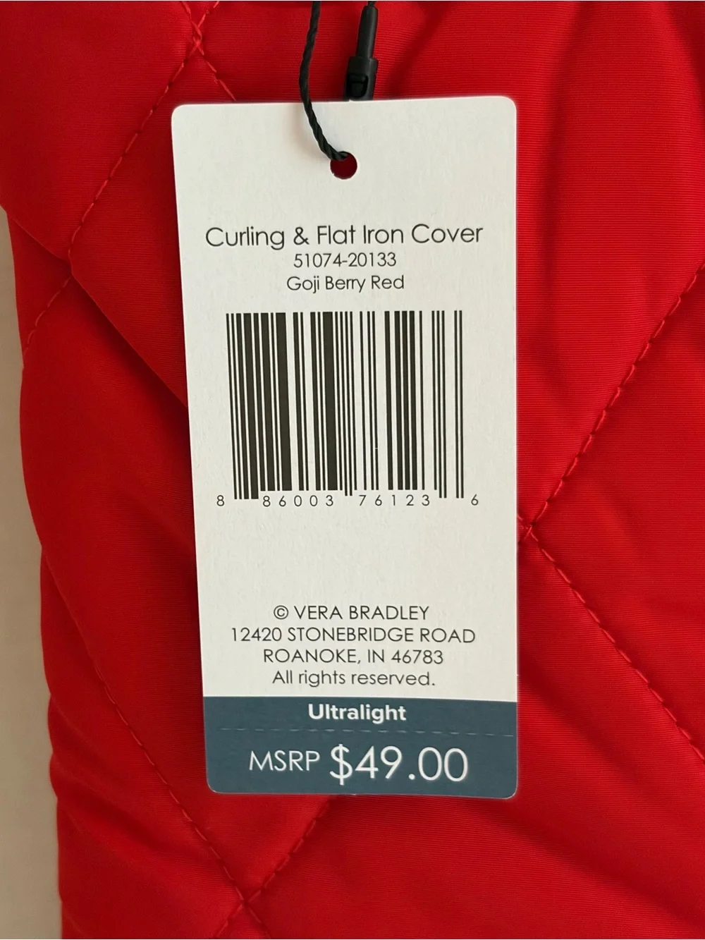 VeraQuilted Red Curling & Flat Iron Cover